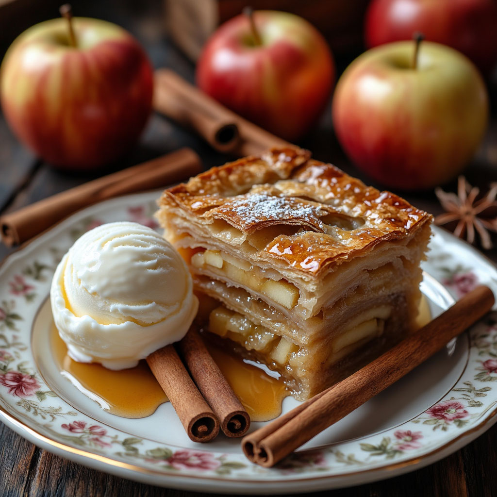 Яблочный штрудель с медом и орехами